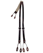 Torino Leather Braces Suspenders Mens Dark Brown Calfskin Strap Made in USA 90s