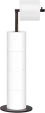 Toilet Paper Holder Stand, Free Standing Toilet Paper Roll Holder for 4 Spare