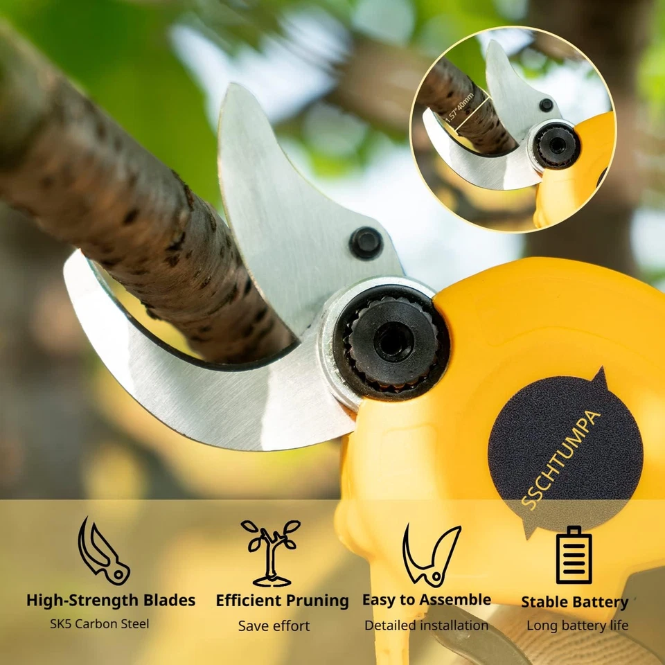 21V Electric Pruning Shears, 40mm(1.6 Inch) Cutting Diameter Electric Pruners... - Image 3 of 4