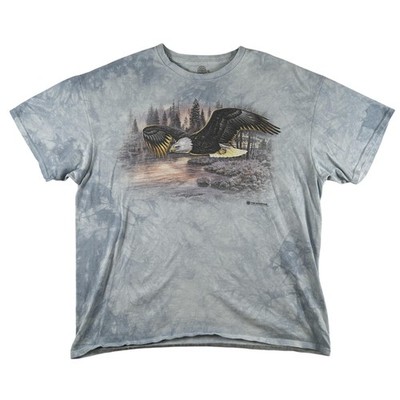The Mountain Shirt Mens XL Blue Bald Eagle Wildlife Nature Tie Dye Graphic Tee