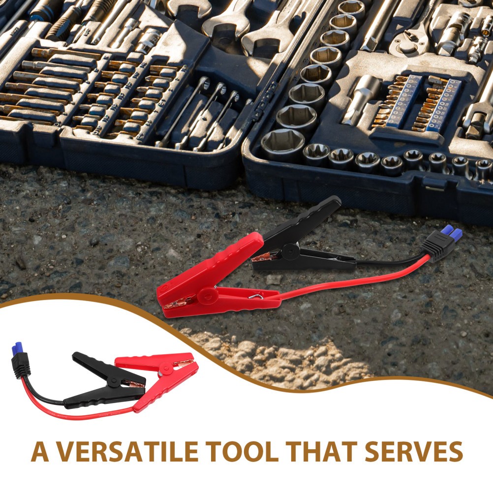 Car Jump Starter Cable Kit with Clips for Battery and Emergency Power Needs