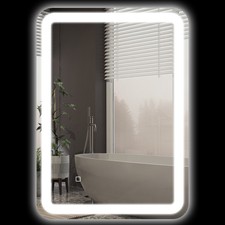 HOMCOM Specchio Bagno Touch con Luce LED a 3 Temperature e Antiappannamento