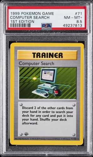 1999 POKEMON BASE SET 1ST EDITION #71 COMPUTER SEARCH PSA 8.5