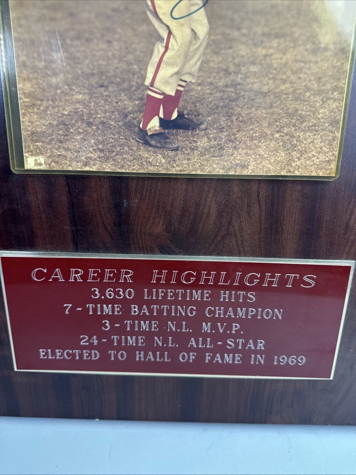 Stan Musial Autographed 8x10 Picture St Louis Cardinals 16x20 Plaque Hall Fame￼ - Image 4 of 4