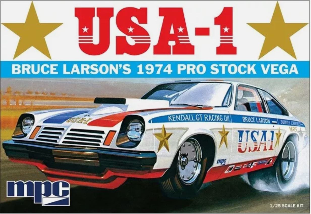 MPC CHEVROLET Vega Pro Stock 1974 Bruce Larson USA-1 maquette de voiture de sport à l'échelle 1/25
