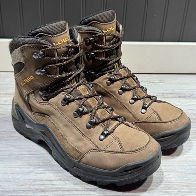 Lowa Renegade GTX Mid Men's Sz 8 Brown Hiking Boots Gortex Vibram Waterproof