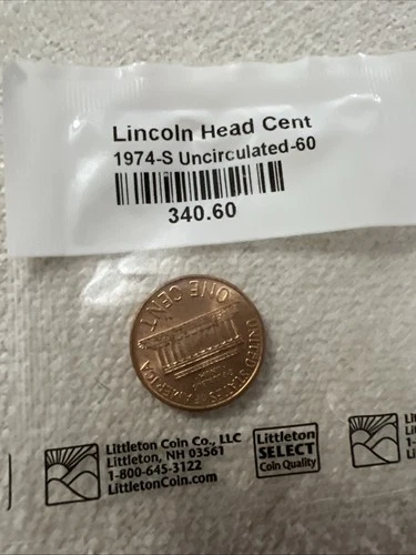 1974-S Lincoln Memorial Cent — photo from the most recent tracked eBay sale