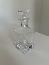 Vintage Duiske Irish Handcut Glass Decanter Harp Shamrock Ireland With Stopper