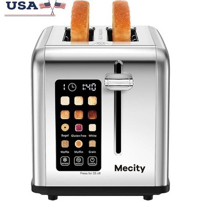 2-Slice Toaster Touch Screen 1.5'' Wide Slot Stainless Steel Smart Bread Toaster