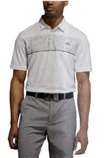 Adidas Chest Print Golf Polo White Grey NWT MENS SIZE 2XL