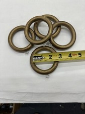 PACK OF TEN : Rings for 2  Wood Pole for Window Drapes - Gold