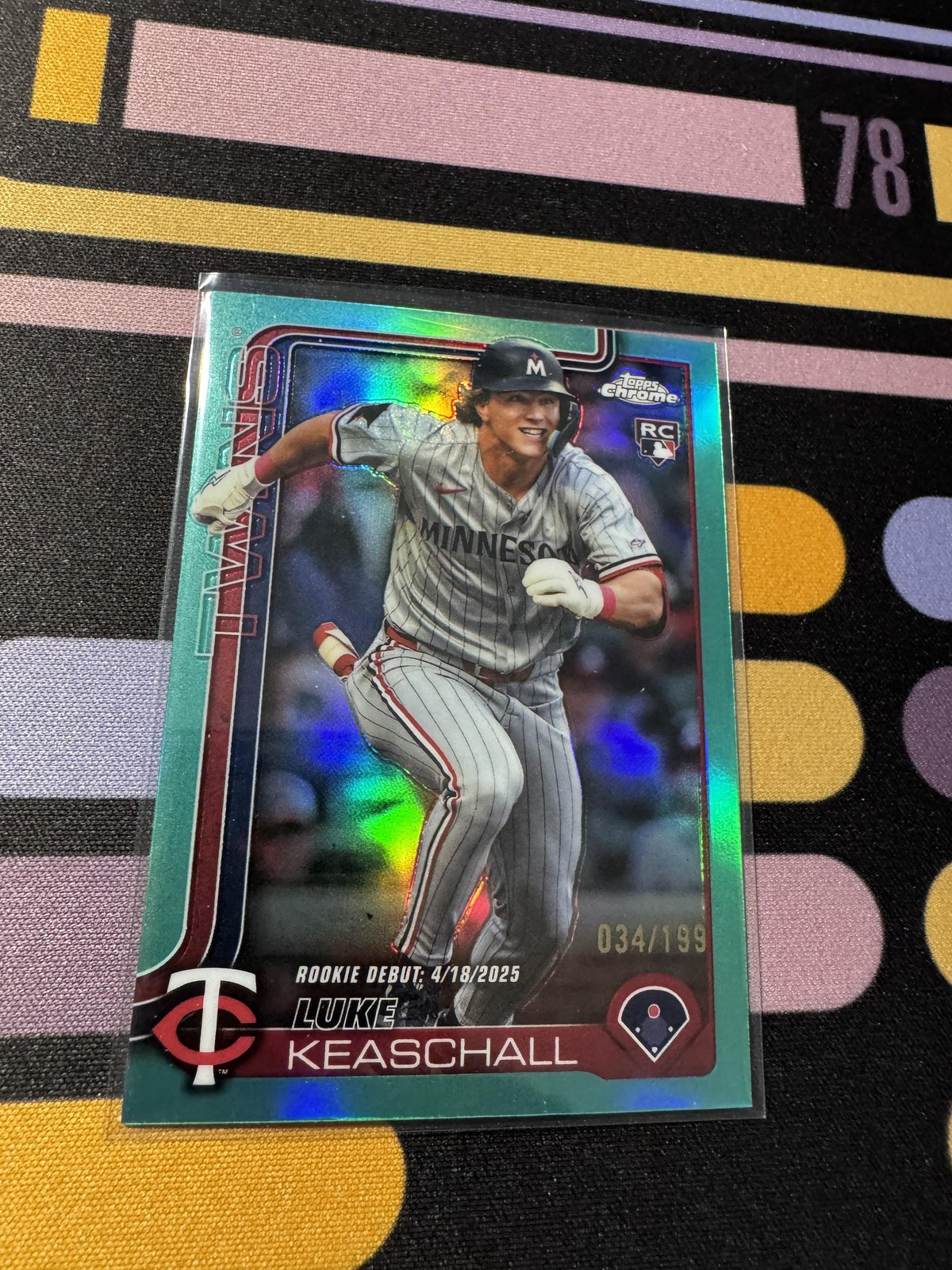 2025 Topps Chrome Update #USC134 Luke Keaschall Aqua Refractors /199