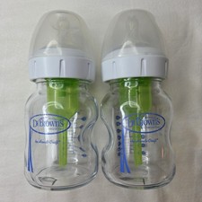 Dr. Brown's Natural Flow Options Glass Baby Bottles 5oz Wide-Neck Set of 2