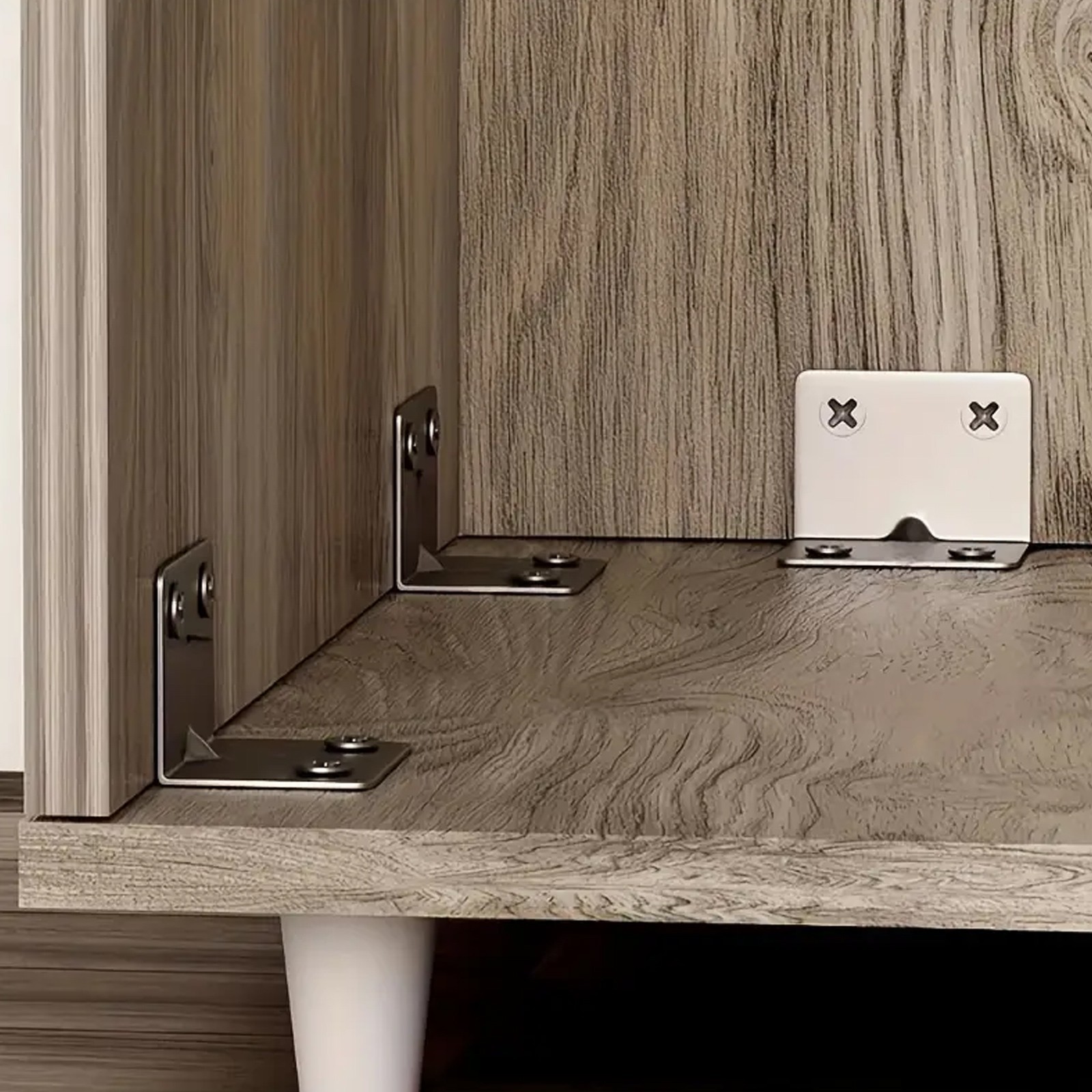 Stainless Steel L-Shaped Bracket Corner Brace 0.79in 90 Degree Angle Corner Lot