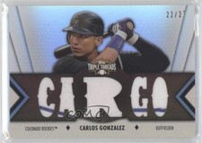 2012 Topps Triple Threads Relics Sepia 22/27 Carlos Gonzalez #TTR-11 0a1