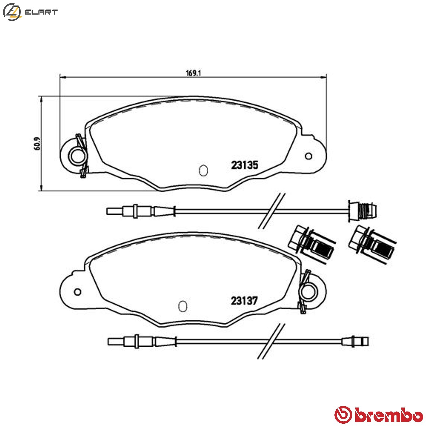 BRAKE PAD SET DISC BRAKE P 61 061 FOR CITROEN RHY 2.0L 4cyl XANTIAXFZ 2.9L 6cyl
