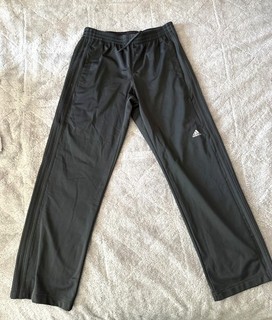 Adidas Track Pants Mens Medium Charcoal Gray Tonal 3 Stripe Straight Leg Pockets