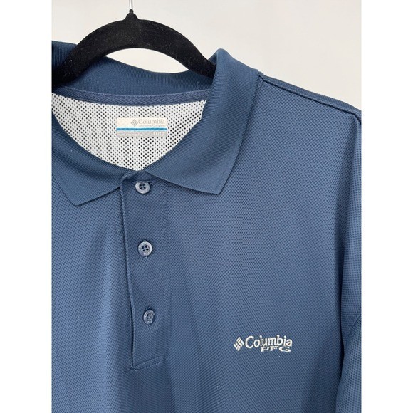 Columbia PFG Men's Navy Blue Short Sleeve Polo Shirt Fishing Outdoor Size XL thumbnail 2