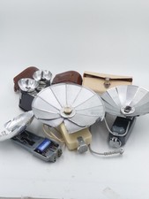 Lot of 5 vintage collapsible dish camera flash units that use bulbs