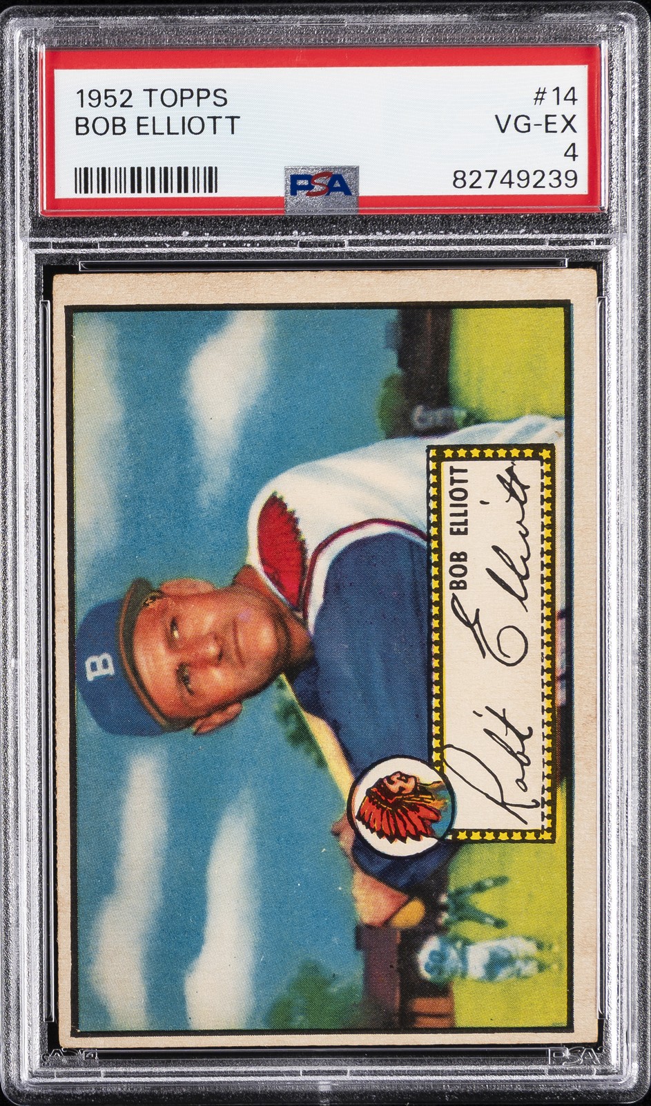 1952 TOPPS #14 BOB ELLIOTT PSA 4