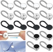 PEASUG 16 Pcs Collar Extenders for Mens Shirts, Elastic Button Extender for Dres