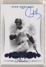 2018 Panini Flawless Greats Auto Sapphire 4/15 Juan Gonzalez #GA-JG Auto 7ut