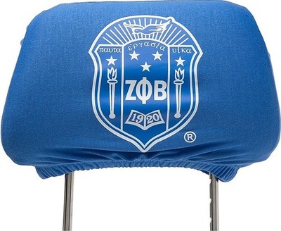 Zeta Phi/&Phi; Beta Car Seat Headrest Cover [Pack of 2 - Blue - Car]