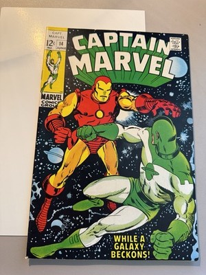 Captain Marvel 14. 1969.  Captain Marvel Vs Iron Man. 7.0 F/VF
