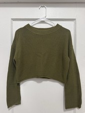 Wild Fable Women's Green Pullover Sweater, Color Green Size Medium