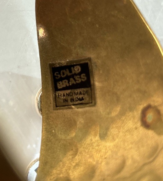 Handmade Solid Brass Cuff Bracelet Hammered Finis… - image 4