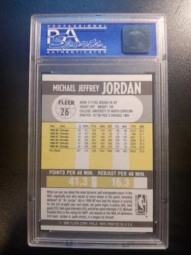 1990-91 Fleer - Michael Jordan #26 PSA 8 +14 Stciker Cards Basketball 🏀🏀🏀.