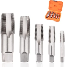 5-Piece NPT Pipe Tap Set - Durable Carbon Steel Threading Tools
