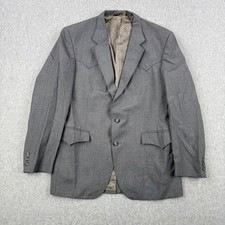 Vintage H Bar C Blazer Mens 42 Gray Western Cowboy 70s Sport Coat Made in USA