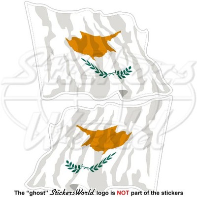 CYPRUS Cypriot Waving Flag Commonwealth 120mm (4.7'') Vinyl Stickers Decals x2