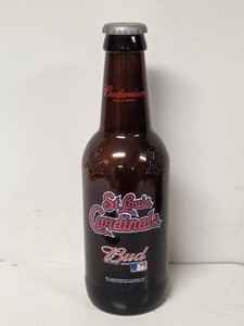 Large 15" Budweiser St. Louis Cardinals Glass Beer Bottle