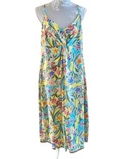 Nutmeg Floral Ditsy Tropical Strappy Midi Summer Dress Size 16 Bohemian