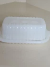 VTG 1950'S Hazel Atlas White Milk Glass Half 1/2 Stick Butter Dish & Lid