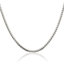 925 Sterling Silver 2.9mm 8 Sided Box Link Chain Necklace