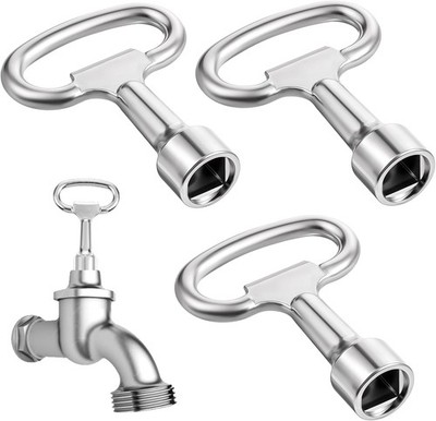 3 Stück Vierkantschlüssel Steckschlüssel Universal, 8mm Metall Wasserhahn Sc