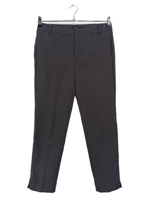Zara Basic Damen Stoffhose Gr. 40 L Schwarz Business Punkte
