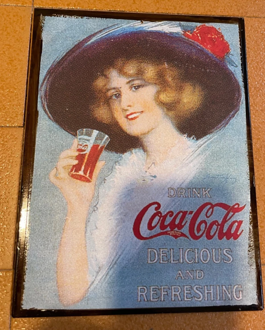 Tabella in legno pubblicità Coca Cola anni '60