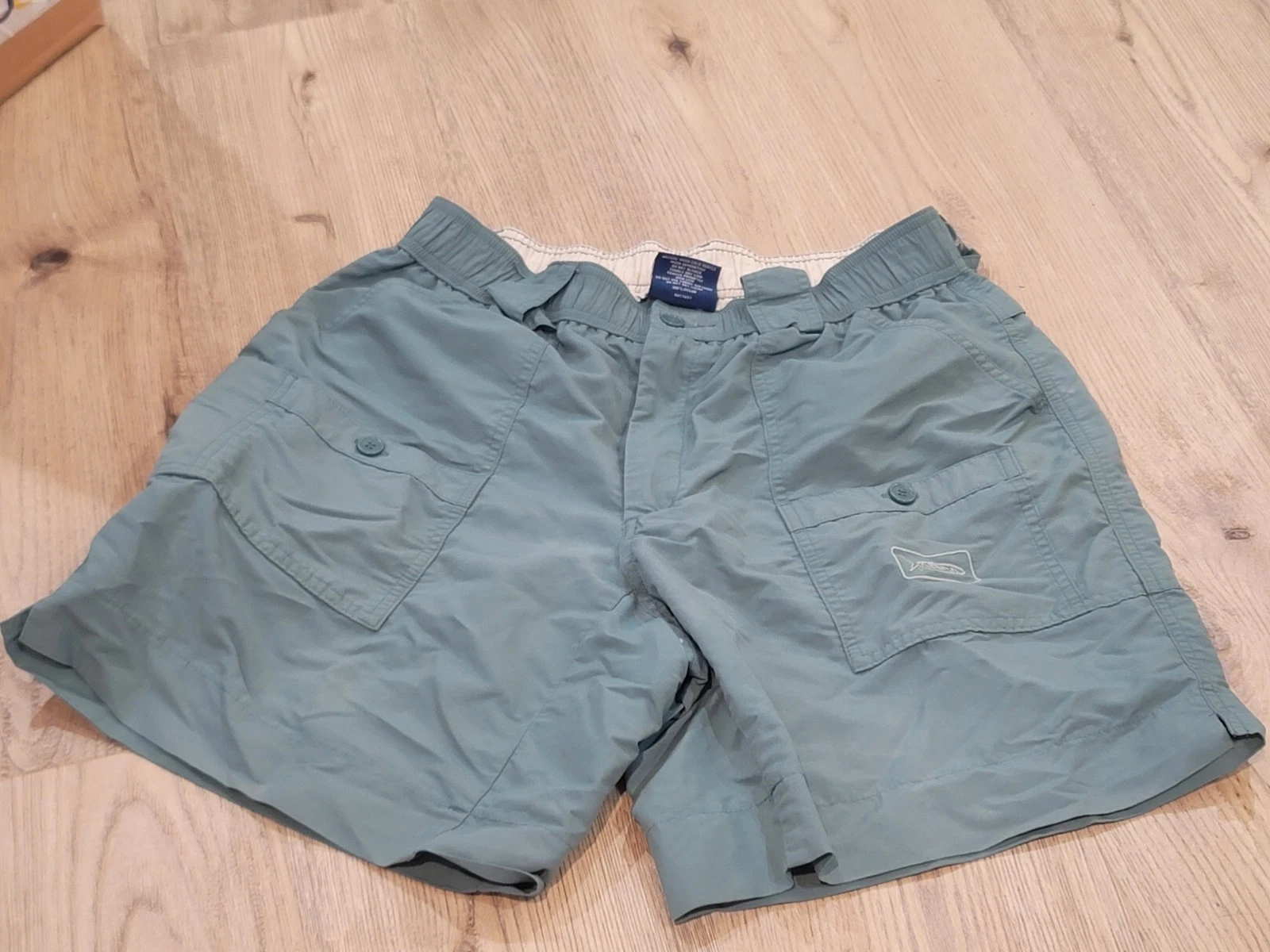 AFTCO Fishing Shorts Mens Size 32 Blue Cargo 8” Inseam