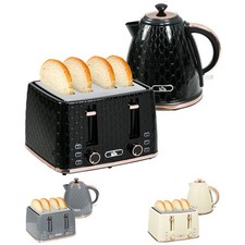 HOMCOM Wasserkocher mit Toaster 1,7L 4 Toastscheiben mit 7 Bräunungsstufen