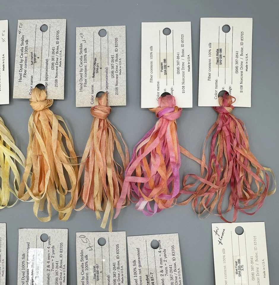 Lot of 24 Thread Gatherer Silken Ribbons Assorted Colors Needlepoint Fibers New - Image 3 of 4