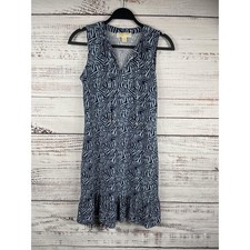Michael Michael Kors Dress Women's XS Blue Zebra Print Sleeveless Ruffle Hem