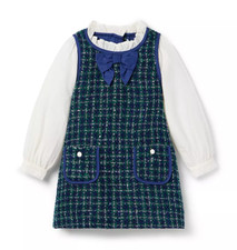 Janie and Jack The Timeless Tweed Dress Indigo Mountain NWT