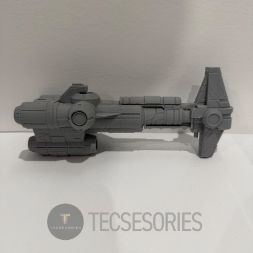 3D Printed Star Wars Hammerhead Corvette Ship 6in Model Grey