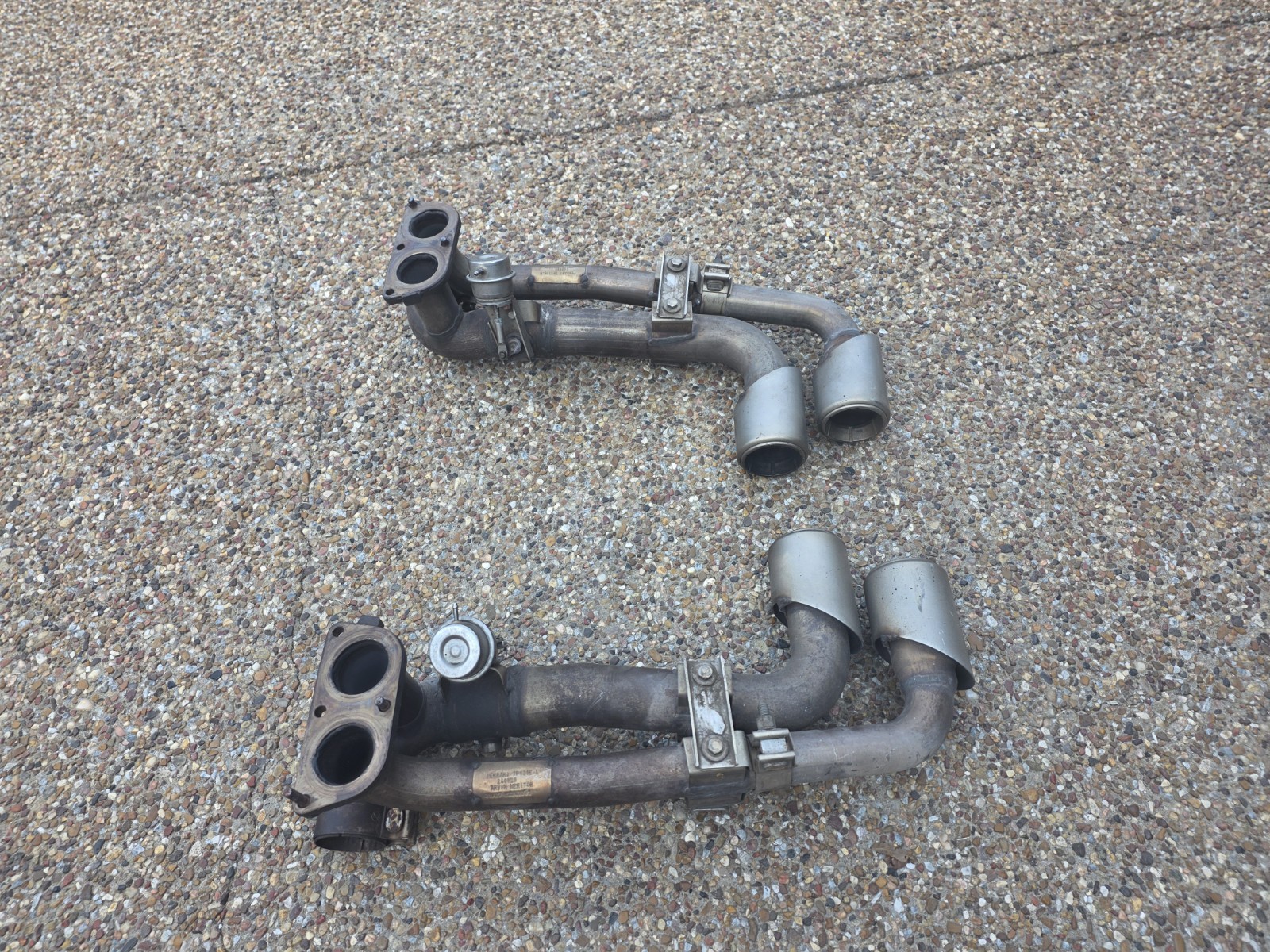 FERRARI F430 OEM GENUINE ORIGINAL LEFT & RIGHT COMPLETE EXHAUST OUTLET PIPE