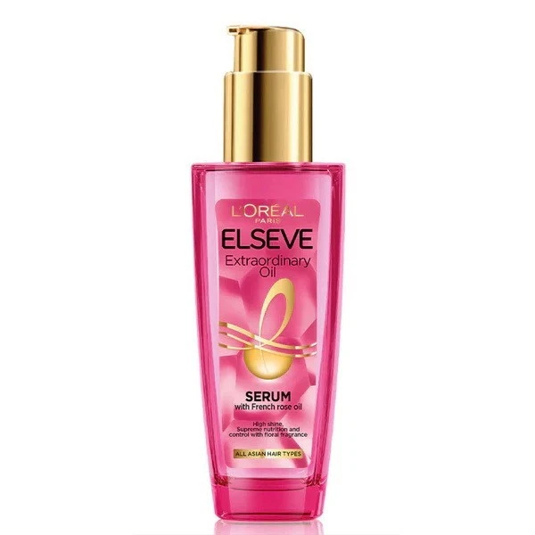 Loreal Paris Elseve Extraordinary High Shine Rose Hair Treatment Oil 100ml.