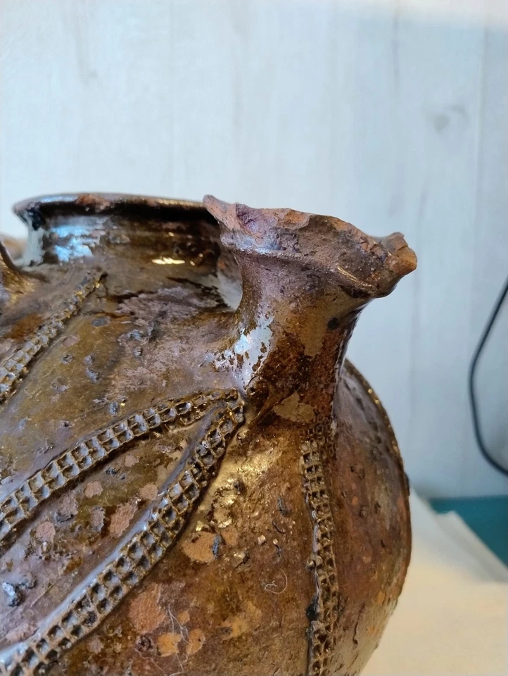 Ancien grande jarre à Huile de noix XVIII - Photo 4/4